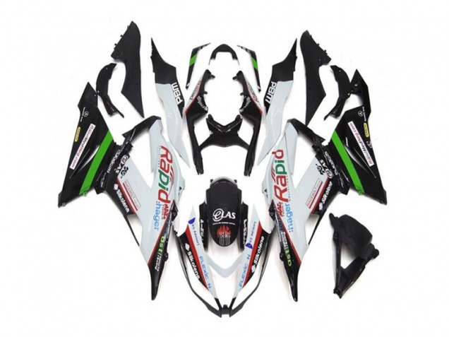 Kawasaki ZX6R 2013-2018 - Blanco Negro Kawasaki ZX6R 2013-2018 - Blanco Negro