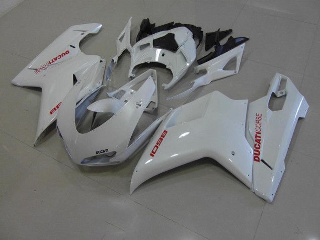 Ducati 848 1098 1198 2007-2014 - Blanco Perla con Rojo Calcomanías Ducati 848 1098 1198 2007-2014 - Blanco Perla con Rojo Calcomanías