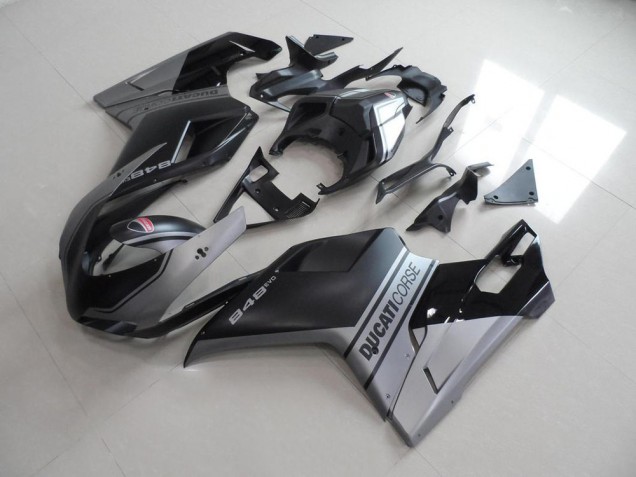Ducati 848 1098 1198 2007-2014 - Negro Mate Plata Estilo OEM Ducati 848 1098 1198 2007-2014 - Negro Mate Plata Estilo OEM