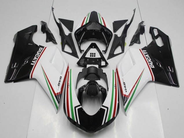 Ducati 848 1098 1198 2007-2014 - Negro Verde Y blanco Ducati 848 1098 1198 2007-2014 - Negro Verde Y blanco
