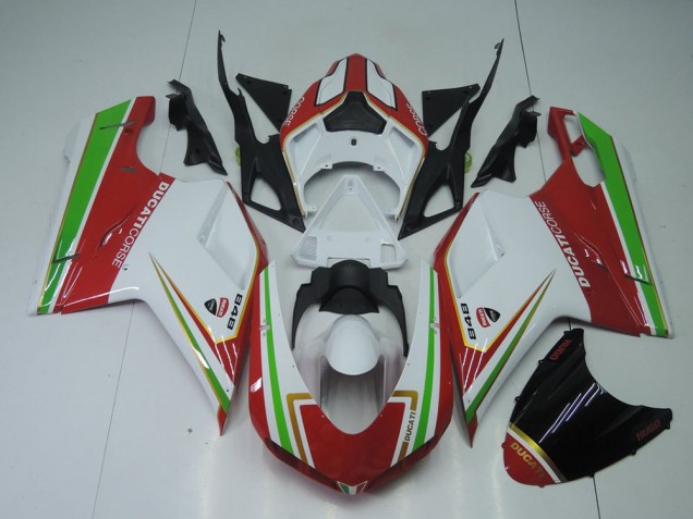 Ducati 848 1098 1198 2007-2014 - Rojo Blanco & Verde Ducati 848 1098 1198 2007-2014 - Rojo Blanco & Verde