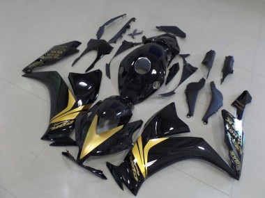 Honda CBR 1000 RR 2012-2016 - Brillante Negro Oro Pegatinas