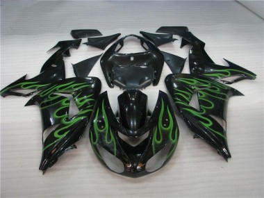 Kawasaki ZX10R 2006-2007 - Negro Verde Llama
