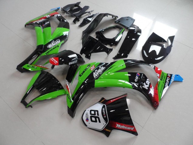 Kawasaki ZX10R 2011-2015 - Verde Negro con Número 66 Kawasaki ZX10R 2011-2015 - Verde Negro con Número 66