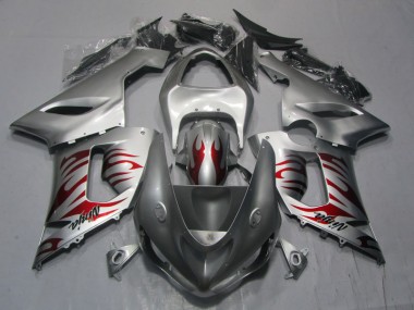 Kawasaki ZX6R 2005-2006 - Plata Rojo Llama Ninja
