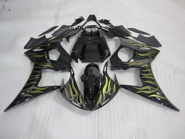 Yamaha R6 2003-2005 - Negro con Amarillo Llama Yamaha R6 2003-2005 - Negro con Amarillo Llama