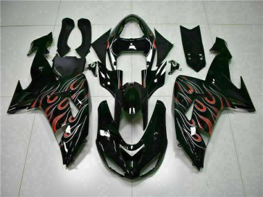 Kawasaki ZX10R 2006-2007 - Negro Rojo Llama